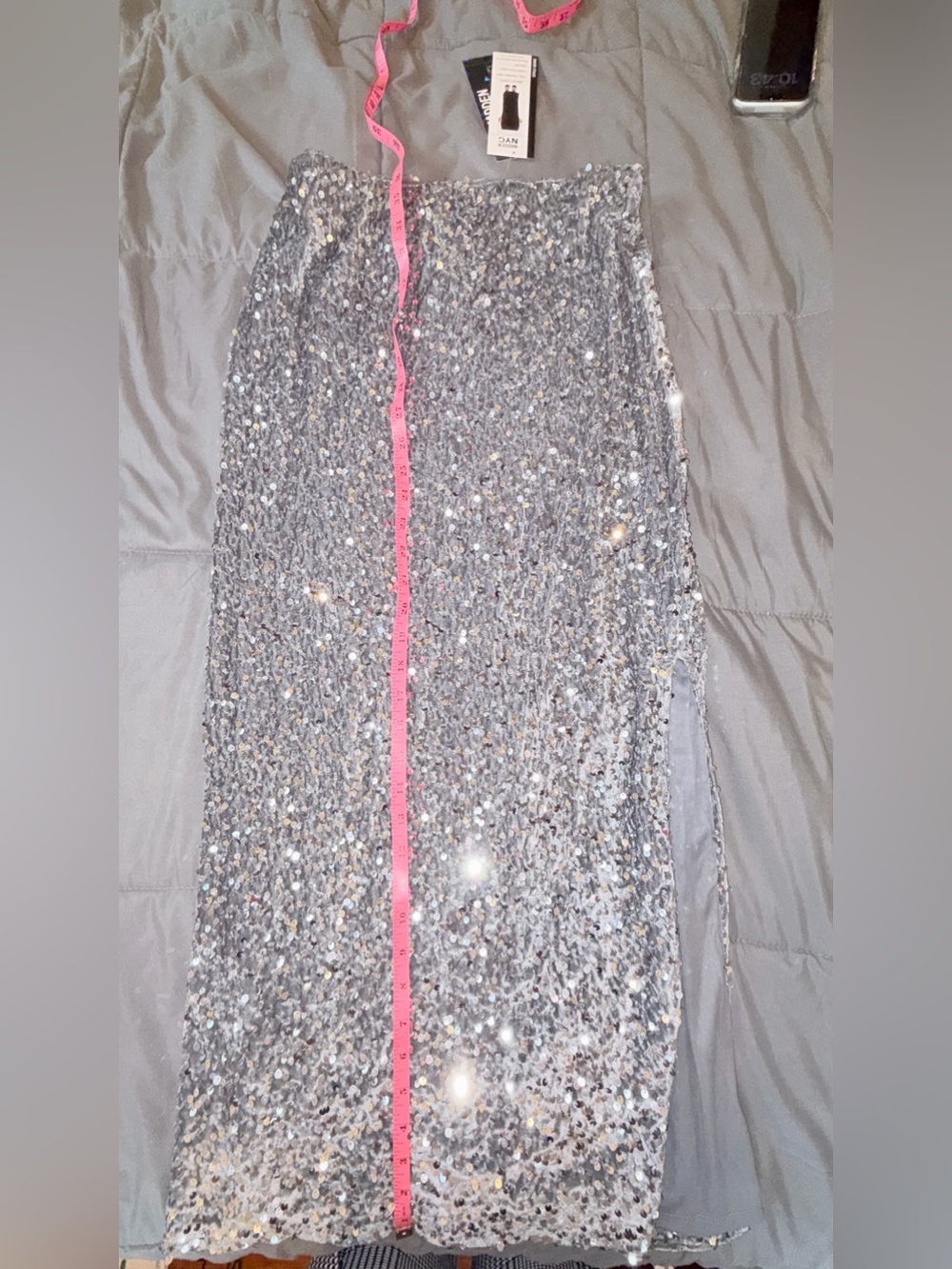 Madden NYC Silver Sequin Maxi Skirt — Size XS (0–2) — New With Tags - Picture 3 of 7
